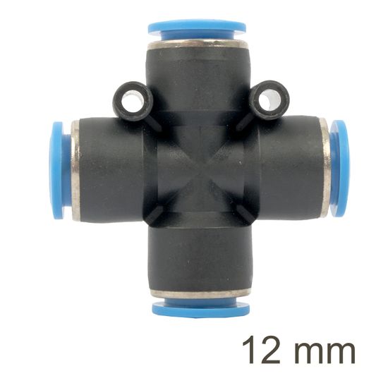 AIRCRAFT Pu Hose Fitting 4 Way Connector 12mm